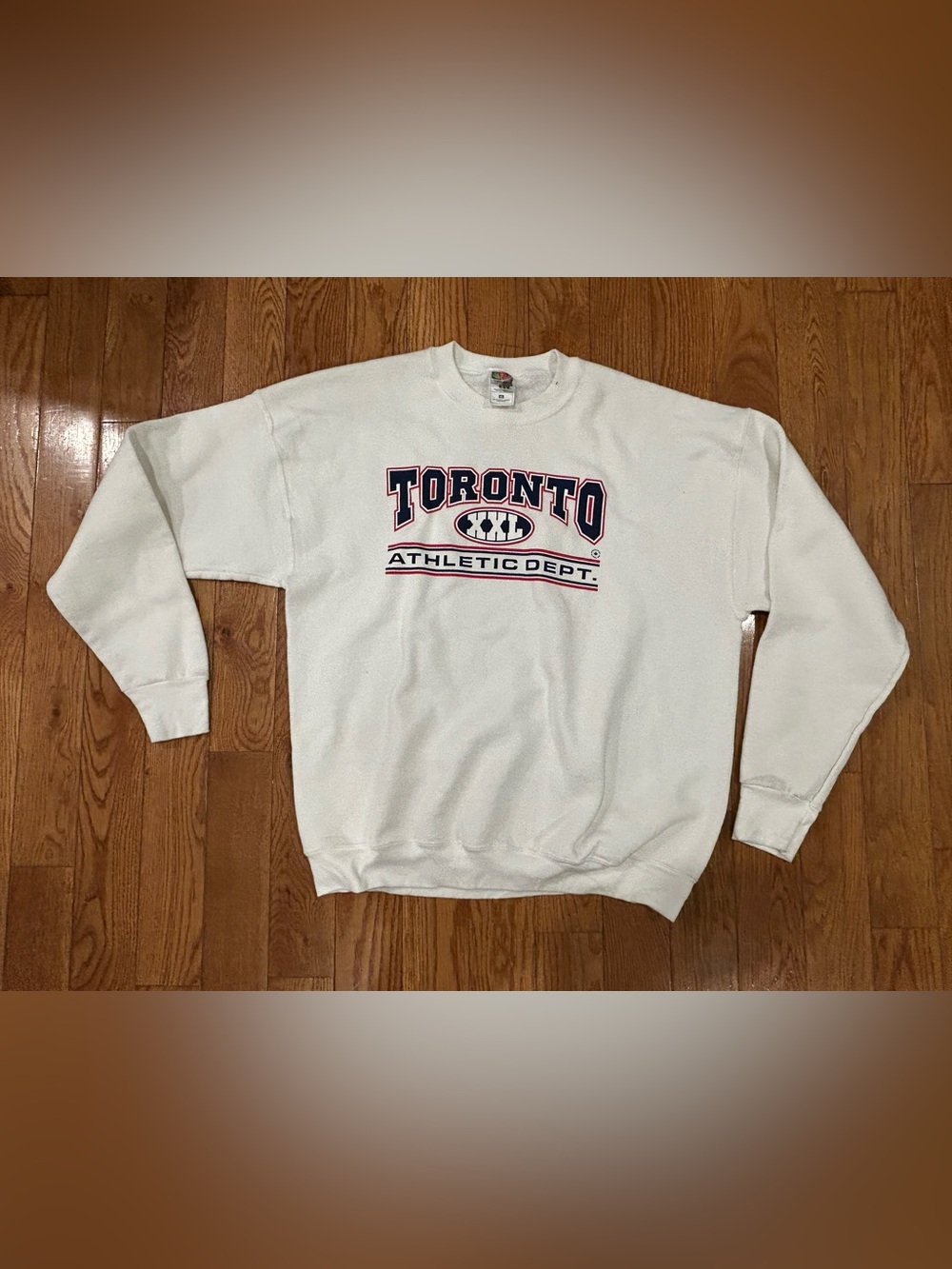 Toronto Athletic Dept Sweatshirt Mens XL White Fruit of the Loom Pullover Vtg - Picture 2 of 9